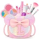 Kids Makeup Kit for Girl, 15Pcs Real Washable Make Up Set &amp; Purse Rainbow L