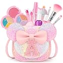 Kids Makeup Kit for Girl, 15Pcs Real Washable Make Up Set &amp; Purse Rainbow A