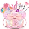 Kids Makeup Kit for Girl, 15Pcs Real Washable Make Up Set &amp; Purse Rainbow R