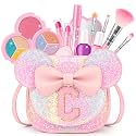 Kids Makeup Kit for Girl, 15Pcs Real Washable Make Up Set &amp; Purse Rainbow C