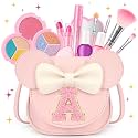 Kids Makeup Kit for Girls, 15 Pcs Real Washable Make Up Set &amp; Purse, Pink A