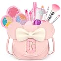 Kids Makeup Kit for Girls, 15 Pcs Real Washable Make Up Set &amp; Purse, Pink G