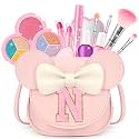 Kids Makeup Kit for Girls, 15 Pcs Real Washable Make Up Set & Purse, Pink N