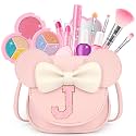 Kids Makeup Kit for Girls, 15 Pcs Real Washable Make Up Set &amp; Purse, Pink J