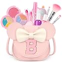 Kids Makeup Kit for Girls, 15 Pcs Real Washable Make Up Set &amp; Purse, Pink B