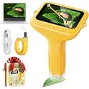 Kids Microscope, 1000X with 3.0" Large IPS Screen (Yellow)