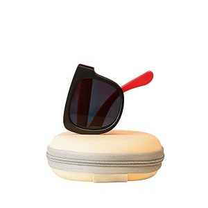 kids modern square foldable sunglasses for boys and girls with protective case