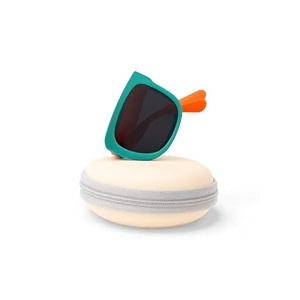 kids modern square foldable sunglasses for boys and girls with protective case