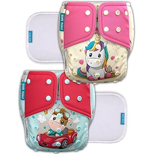 kids need leakage proof cloth diaper for babies 0 to 3 years high absorbent 2 reusable diaper cover 2 insert pad combo pack 5-18kg adjustable free size washable pocket cloth diapers for babies p29