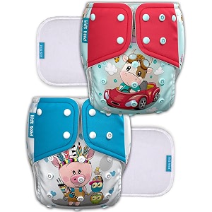 kids need leakage proof cloth diaper for babies 0 to 3 years high absorbent 2 reusable diaper cover 2 insert pad combo pack 5-18kg adjustable free size washable pocket cloth diapers for babies p22