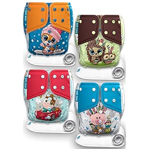 kids need leakage proof cloth diaper for babies 0 to 3 years high absorbent 4 reusable diaper cover 4 insert pad combo pack 5-18kg adjustable free size washable pocket cloth diapers for babies p41