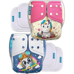 kids need leakage proof cloth diaper for babies 0 to 3 years high absorbent 2 reusable diaper cover 4 insert pad combo pack 5-18kg adjustable free size washable pocket cloth diapers for babies p67