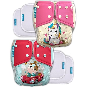 kids need leakage proof cloth diaper for babies 0 to 3 years high absorbent 2 reusable diaper cover 4 insert pad combo pack 5-18kg adjustable free size washable pocket cloth diapers for babies p73