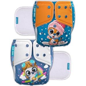 kids need leakage proof cloth diaper for babies 0 to 3 years high absorbent 2 reusable diaper cover 2 insert pad combo pack 5-18kg adjustable free size washable pocket cloth diapers for babies p27