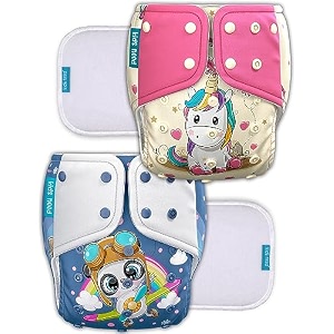 kids need leakage proof cloth diaper for babies 0 to 3 years high absorbent 2 reusable diaper cover 2 insert pad combo pack 5-18kg adjustable free size washable pocket cloth diapers for babies p23