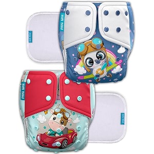 kids need leakage proof cloth diaper for babies 0 to 3 years high absorbent 2 reusable diaper cover 2 insert pad combo pack 5-18kg adjustable free size washable pocket cloth diapers for babies p25