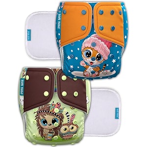 kids need leakage proof cloth diaper for babies 0 to 3 years high absorbent 2 reusable diaper cover 2 insert pad combo pack 5-18kg adjustable free size washable pocket cloth diapers for babies p21