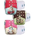 Kids Need Leakage Proof cloth diaper for babies 0 to 3 years High Absorbent 3 Reusable diaper cover 6 Insert pad combo Pack 5-18Kg Adjustable free size Washable Pocket cloth diapers for babies P84