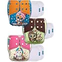 Kids Need Leakage Proof cloth diaper for babies 0 to 3 years High Absorbent 3 Reusable diaper cover 6 Insert pad combo Pack 5-18Kg Adjustable free size Washable Pocket cloth diapers for babies P81