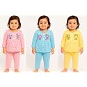 Baby Girl's Fabulous Collection of Printed Full Sleeves Soft Hosiery Cotton Vests,Jhabla Frock with Pyjama Pants Dress for Kids Infant Toddler (Set of 3)