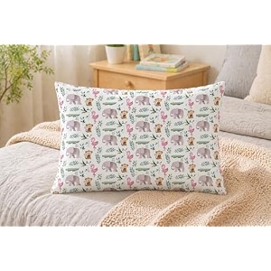 kids pillow 12x18 inch soft polyester fabric cute jungle animal pattern print elephant flamingo monkey amp crocodile baby pillow for 15 years neck support cushion  pack of 1