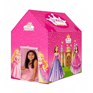 kids play tent house for girls amp boys 3-10 years  princess castle play tent  foldable indoor outdoor playhouse  lightweight portable tent house  easy to assemble  birthday gift
