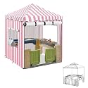Kids Playhouse Cover,600D Heavy Duty Outdoor Waterproof Play house Covers,47.5"W x47.5"D x60"H with Transparent PVC Doors and Windows,Suitable for All Around Playtime Patio with Canopy Playset