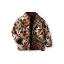 Kids Printed Fleece Jacket Sherpa Lined Lightweight Zip