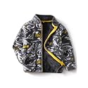 Kids Printed Fleece Jacket Sherpa Lined Lightweight Zip
