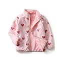 Kids Printed Fleece Jacket Sherpa Lined Lightweight Zip