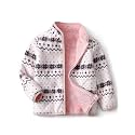 Kids Printed Fleece Jacket Sherpa Lined Lightweight Zip