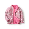 Kids Printed Fleece Jacket Sherpa Lined Lightweight Zip