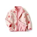 Kids Printed Fleece Jacket Sherpa Lined Lightweight Zip