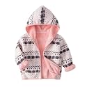 Kids Printed Hooded Fleece Jacket Sherpa Lined