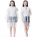 Kids Rain Poncho, Reusable EVA Children Raincoat for 6-13 Girls Boys, Waterproof Rain Jackets Rainwear with Hood