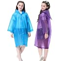 Kids Rain Poncho, Reusable EVA Children Raincoat for 6-13 Girls Boys, Waterproof Rain Jackets Rainwear with Hood