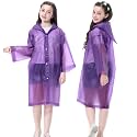 Kids Rain Poncho, Reusable EVA Children Raincoat for 6-13 Girls Boys, Waterproof Rain Jackets Rainwear with Hood