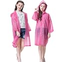 Kids Rain Poncho, Reusable EVA Children Raincoat for 6-13 Girls Boys, Waterproof Rain Jackets Rainwear with Hood