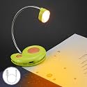 Kids Rechargeable Book Light, Clip on Reading Light for Kid, Kids Reading Lights, Amber Book Light for Reading in Bed, 2 Lighting Modes, Blue Light Blocking, Bookmark Light for Bookworms-Green