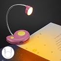 Kids Rechargeable Book Light, Clip on Reading Light for Kid, Kids Reading Lights, Amber Book Light for Reading in Bed, 2 Lighting Modes, Blue Light Blocking, Bookmark Light for Bookworms-Pink