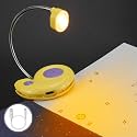 Kids Rechargeable Book Light, Clip on Reading Light for Kid, Kids Reading Lights, Amber Book Light for Reading in Bed, 2 Lighting Modes, Blue Light Blocking, Bookmark Light for Bookworms-Yellow