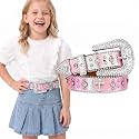 Kids Rhinestone Belt for Girls Boys Western Cowboy Cowgirl Belt