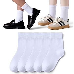 kids school uniform socks for boys and girls made with soft breathable amp durable cotton anti odour amp moisture absorbent ankle length - pack of 5 school sportsall day use