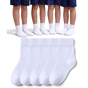 kids school uniform socks for boys and girls made with soft breathable amp durable cotton anti odour amp moisture absorbent ankle length - pack of 5 school sportsall day use