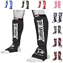 Kids Shin Instep Pads MMA Leg Foot Guards Muay Thai Kick Boxing Guard Protector (Black, XXS)