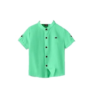 kids shirt cotton blend solid short sleeve shirt for boys  comfortable amp breathable casual