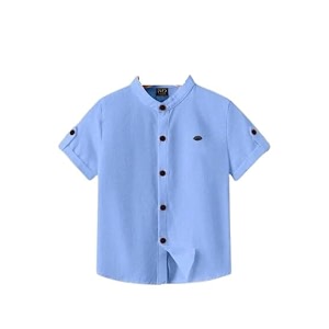 kids shirt cotton blend solid short sleeve shirt for boys  comfortable amp breathable casual