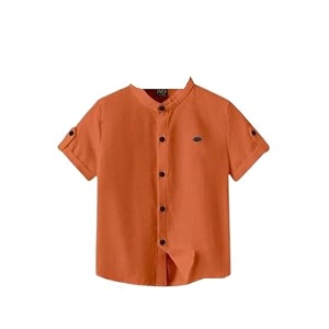 kids shirt cotton blend solid short sleeve shirt for boys  comfortable amp breathable casual
