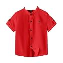 Kids Shirt Cotton Blend Solid Short Sleeve Shirt for Boys | Comfortable & Breathable Casual