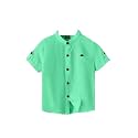 Kids Shirt Cotton Blend Solid Short Sleeve Shirt for Boys | Comfortable &amp; Breathable Casual